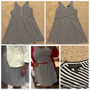 Lane Bryant Striped V-Neck Midi Dress